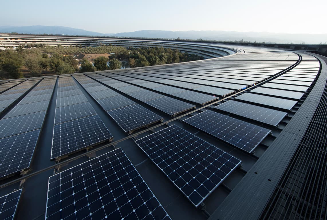 solar panels on a roof of a building