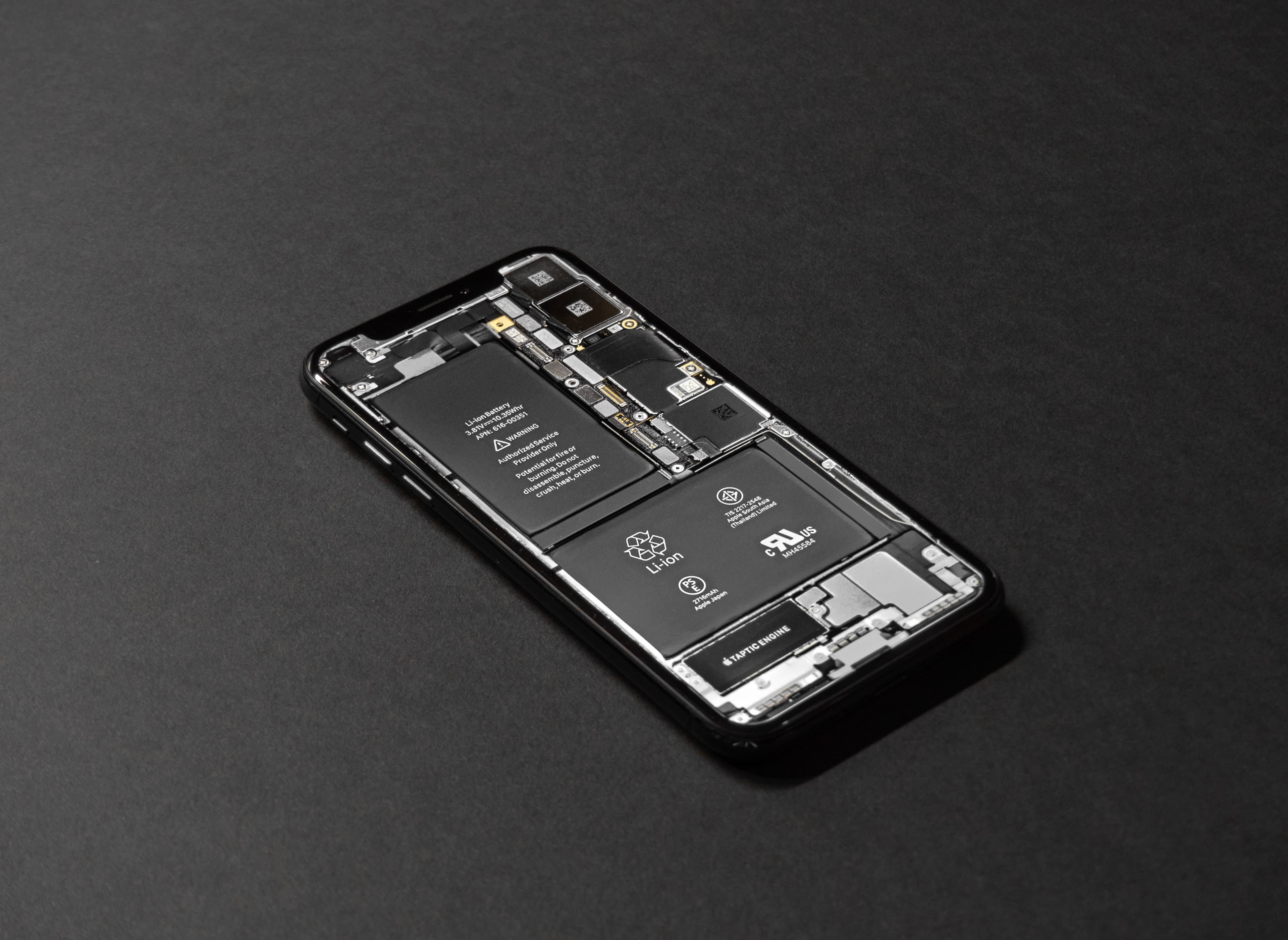 Inner components of an iPhone X