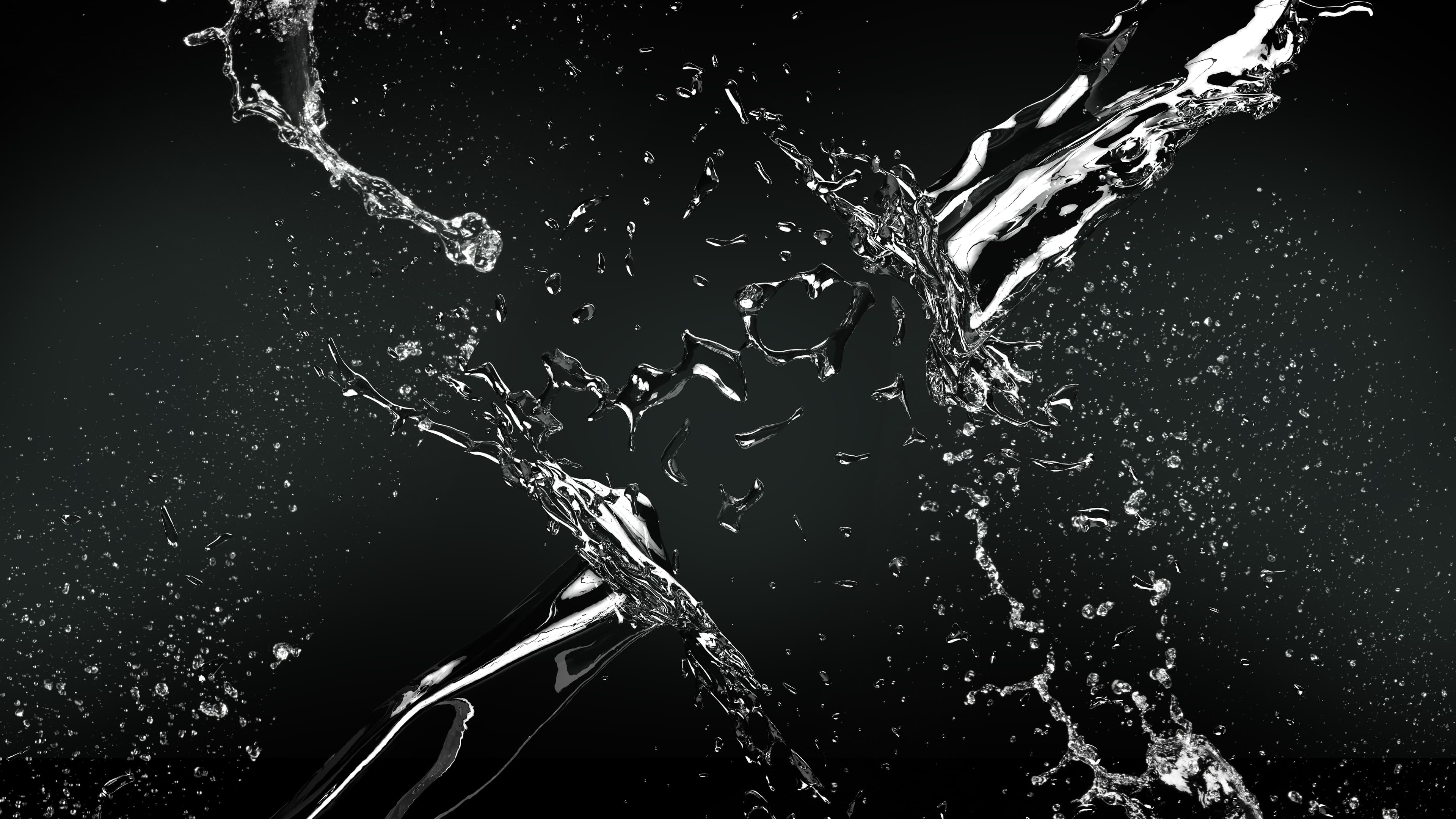 splash of water on a black background