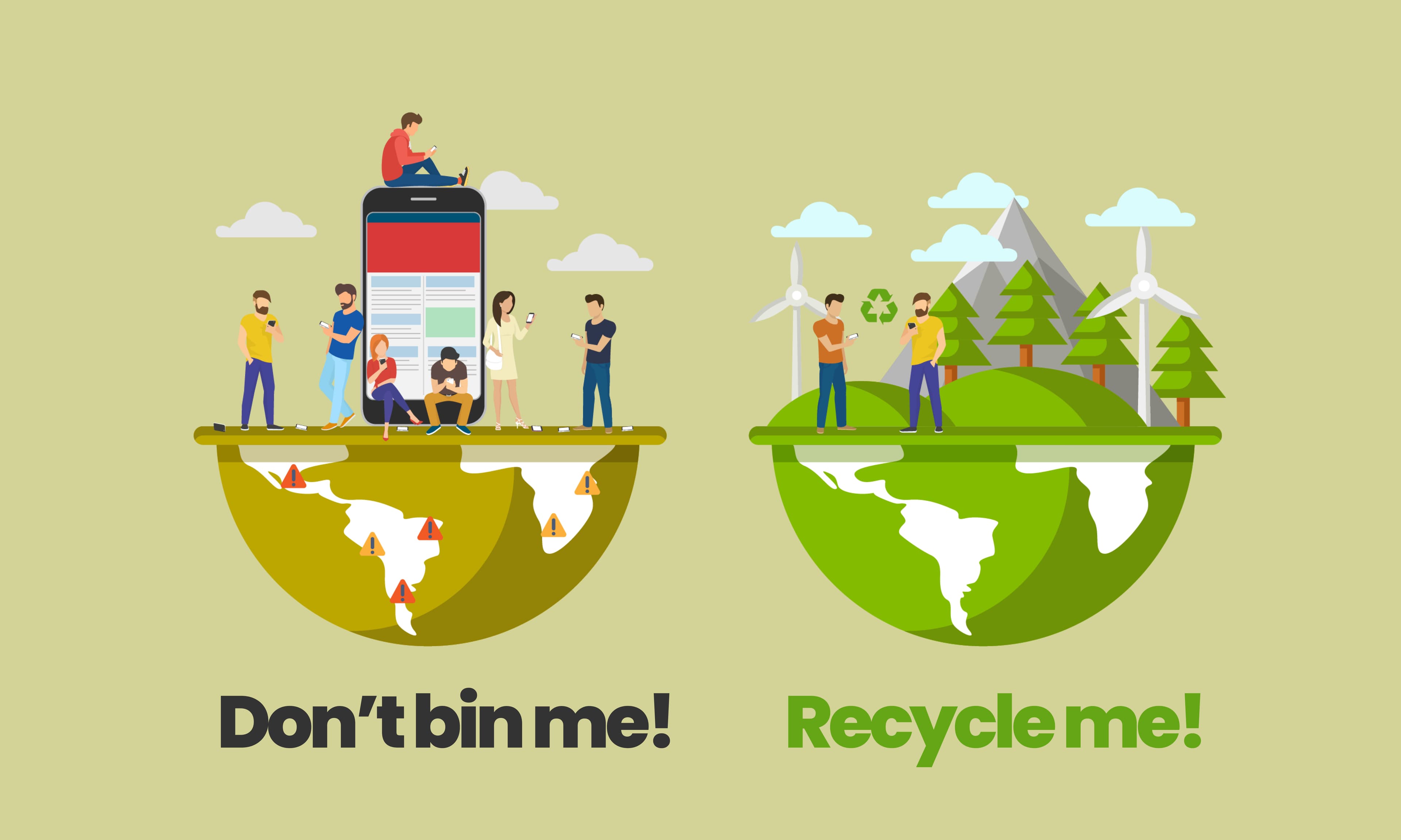 two planets next to each other, one in climate crisis, the other one thriving