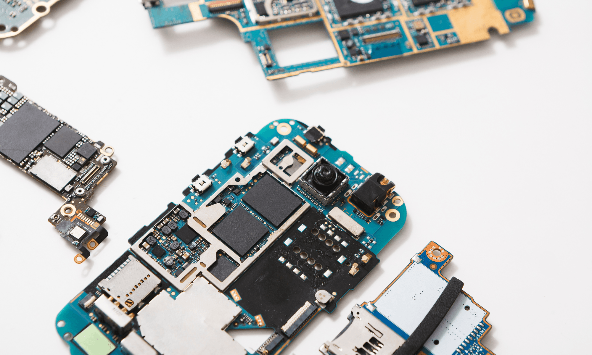 Internal components of a smartphone.